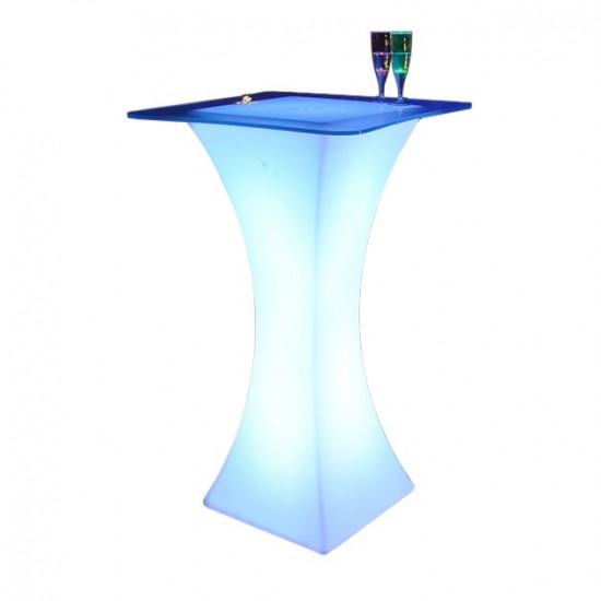 Стол барный светящийся LED Arcoro + стекло, светодиодный, высота 110 см., разноцветный RGB, с аккумулятором — Купить в интернет-