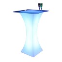 Стол барный светящийся LED Arcoro + стекло, светодиодный, высота 110 см., разноцветный RGB, с аккумулятором