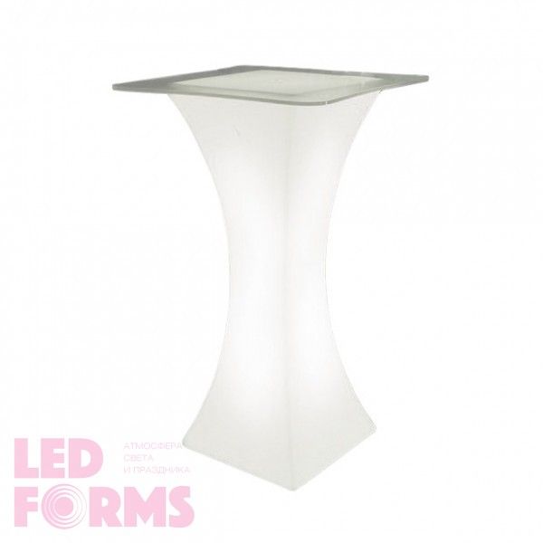 Стол барный светящийся LED Arcoro + стекло, светодиодный, высота 110 см., цвет тёплый или холодный белый, 220V — Купить в интерн