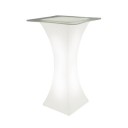 Стол барный светящийся LED Arcoro + стекло, светодиодный, высота 110 см., цвет тёплый или холодный белый, 220V