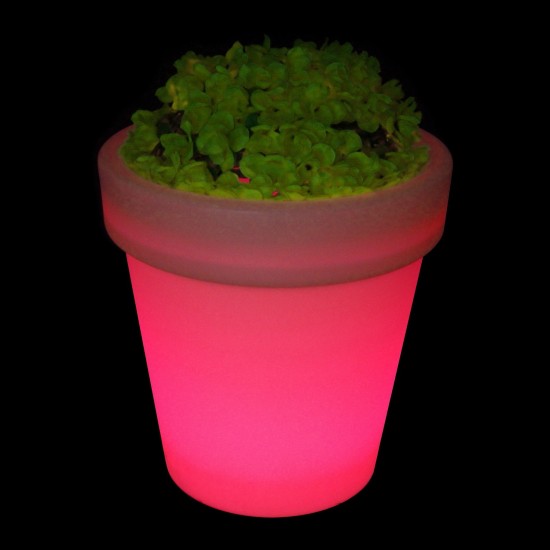 Светящееся кашпо для цветов LED ALPHEN-1 c разноцветной RGB подсветкой и пультом ДУ IP65