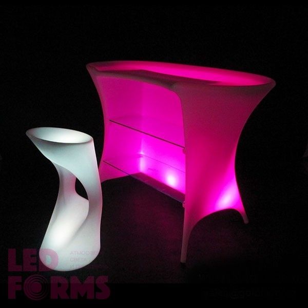 Барная стойка светящаяся LED TRENDY c разноцветной RGB подсветкой и пультом ДУ IP65 — Купить в интернет-магазине LED Forms