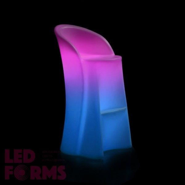 Барный стул светящийся LED ALPHEN c разноцветной RGB подсветкой и пультом ДУ IP65 — Купить в интернет-магазине LED Forms