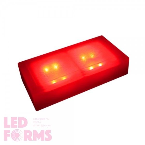 Светодиодная брусчатка LED LUMBRUS 100x200x40 мм красная IP68
