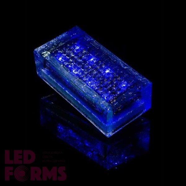 Светодиодная брусчатка на солнечных батареях LED LUMBRUS 200x100x60 мм. синяя IP68 — Купить в интернет-магазине LED Forms