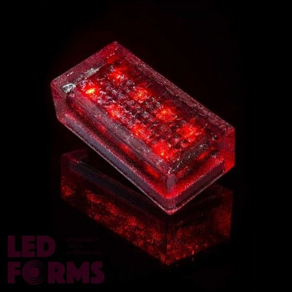 Светодиодная брусчатка на солнечных батареях LED LUMBRUS 200x100x60 мм красная IP68