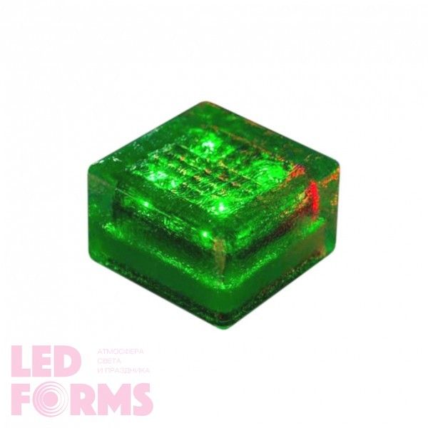 Светодиодная брусчатка на солнечных батареях LED LUMBRUS 100x100x60 мм. зелёная IP68 — Купить в интернет-магазине LED Forms