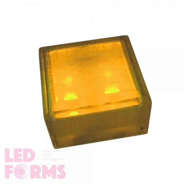 Светодиодная брусчатка LED LUMBRUS 100x100x60 мм жёлтая IP68