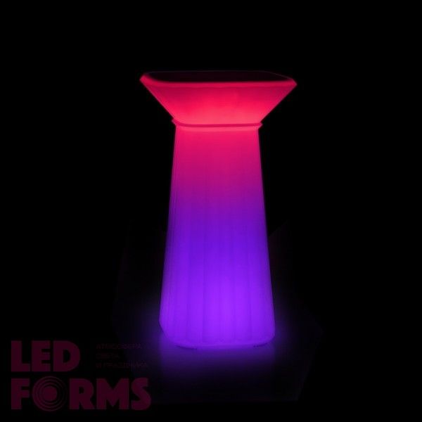 Барный стол светящийся LED WAVES c разноцветной RGB подсветкой и пультом ДУ IP65 — Купить в интернет-магазине LED Forms