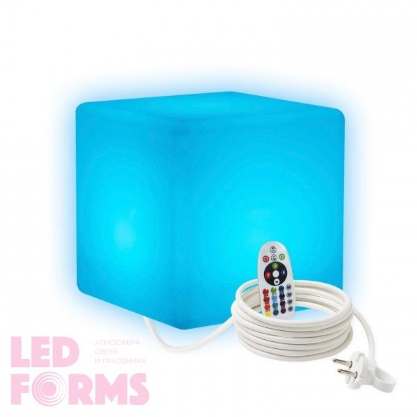 Светильник куб LED CUBE 20 см разноцветный RGB с пультом ДУ IP65 220V