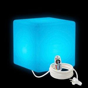 Светильник куб LED CUBE 30 см разноцветный RGB с пультом ДУ IP65 220V