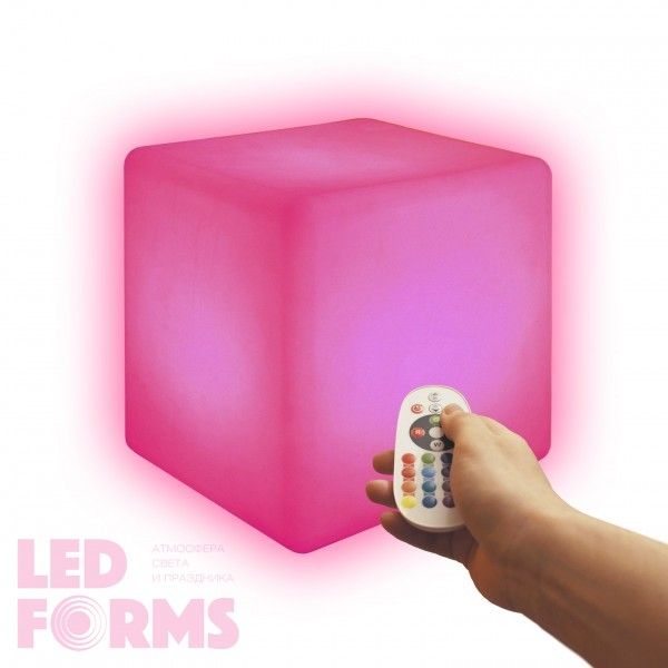 Светильник куб беспроводной LED CUBE 20 см разноцветный RGB с аккумулятором и пультом USB IP68