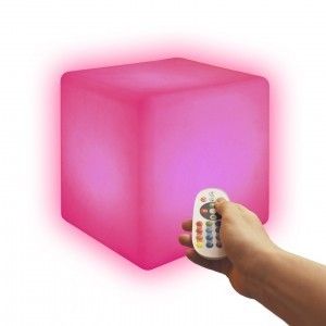 Светильник куб беспроводной LED CUBE 20 см разноцветный RGB с аккумулятором и пультом USB IP68