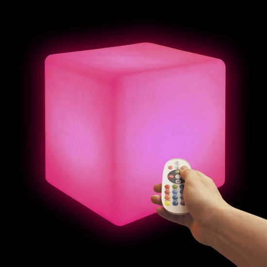 Светильник куб беспроводной LED CUBE 30 см. разноцветный RGB с аккумулятором и пультом USB IP68 — Купить в интернет-магазине LED