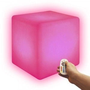 Светильник куб беспроводной LED CUBE 40 см. разноцветный RGB с аккумулятором и пультом USB IP68