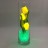 Ночник Светодиодные цветы LED FLORARIUM — жёлтые тюльпаны с зелёной подсветкой вазы