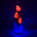 Ночник Светодиодные цветы LED FLORARIUM — красные тюльпаны с синей подсветкой вазы