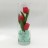 Ночник Светодиодные цветы LED FLORARIUM, красные тюльпаны с зелёной подсветкой вазы — Купить в интернет-магазине LED Forms