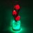 Ночник Светодиодные цветы LED FLORARIUM — красные тюльпаны с зелёной подсветкой вазы
