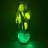 Светильник-ночник Светодиодные цветы LED GRACE — жёлтые тюльпаны с зелёной подсветкой вазы