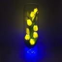 Светильник Светодиодные цветы LED SPIRIT — жёлтые тюльпаны с синей подсветкой вазы