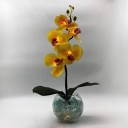 Светильник-ночник Светодиодные цветы LED PROVOCATION — жёлтые орхидеи с жёлтой подсветкой вазы