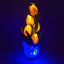 Светильник-ночник Светодиодные цветы LED GRACE — оранжевые тюльпаны с синей подсветкой вазы