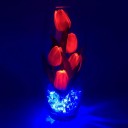 Светильник-ночник Светодиодные цветы LED GRACE — красные тюльпаны с синей подсветкой вазы