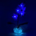 Светильник-ночник Светодиодные цветы LED PROVOCATION — синие орхидеи с голубой подсветкой вазы