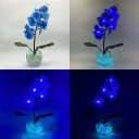 Светильник-ночник Светодиодные цветы LED PROVOCATION, синие орхидеи с голубой подсветкой вазы