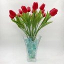 Светильник Светодиодные цветы LED SPRING — красные тюльпаны с сине-зелёной подсветкой вазы