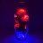 Светильник-ночник Светодиодные цветы LED HARMONY, красные розы с синей подсветкой вазы — Купить в интернет-магазине LED Forms