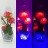 Светильник-ночник Светодиодные цветы LED HARMONY — красные розы с синей подсветкой вазы