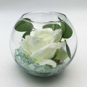 Ночник Светодиодные цветы LED SECRET — белая роза с синей подсветкой вазы