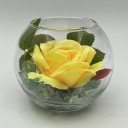 Ночник Светодиодные цветы LED SECRET — жёлтая роза с зелёной подсветкой вазы
