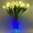 Светильник Светодиодные цветы LED SPRING — белые тюльпаны с синей подсветкой вазы