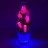 Светильник-ночник Светодиодные цветы LED GRACE — розовые тюльпаны с синей подсветкой вазы