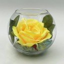 Ночник Светодиодные цветы LED SECRET, жёлтая роза с синей подсветкой вазы — Купить в интернет-магазине LED Forms