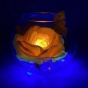 Ночник Светодиодные цветы LED SECRET — жёлтая роза с синей подсветкой вазы