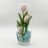 Светильник-ночник Светодиодные цветы LED GRACE, розовые тюльпаны с зелёной подсветкой вазы — Купить в интернет-магазине LED Form