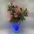 Светильник Светодиодные цветы LED DREAM — розовые розы с синей подсветкой вазы