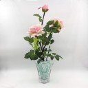Светильник-ночник Светодиодные цветы LED NOVA — розовые розы с синей подсветкой вазы