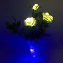 Светильник-ночник Светодиодные цветы LED NOVA — белые розы с синей подсветкой вазы