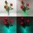 Светильник-ночник Светодиодные цветы LED NOVA — жёлто-красные розы с зелёной подсветкой вазы
