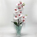 Светильник Светодиодные цветы LED INSPIRATION — белые орхидеи с сине-зелёной подсветкой вазы
