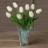 Светильник Светодиодные цветы LED JOY — белые тюльпаны с синей подсветкой вазы