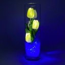 Ночник Светодиодные цветы LED FLORARIUM — белые тюльпаны с синей подсветкой вазы
