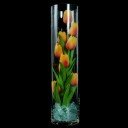 Светильник Светодиодные цветы LED SPIRIT, оранжевые тюльпаны с синей подсветкой вазы — Купить в интернет-магазине LED Forms