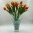 Светильник Светодиодные цветы LED SPRING — оранжевые тюльпаны с сине-зелёной подсветкой вазы