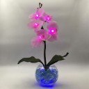 Светильник-ночник Светодиодные цветы LED PROVOCATION, розовые орхидеи с синей подсветкой вазы — Купить в интернет-магазине LED F